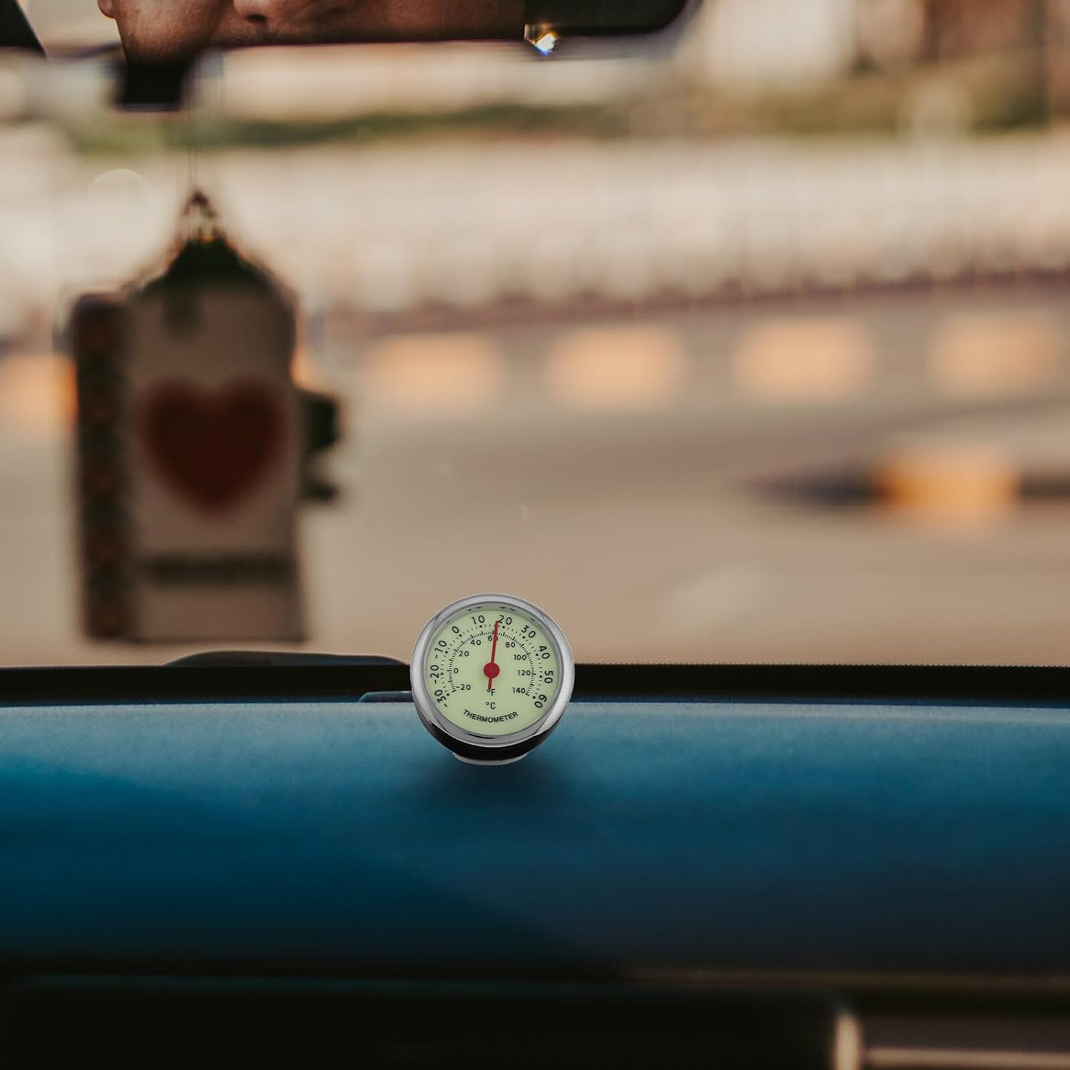 LIFKOME Car Dashboard Thermometer Car Window Thermometer Multi-Functional Temperature Gauge with Luminous Display Self-Adhesive for Automotive Vehicles Outdoor Use Truck Drivers image number 5