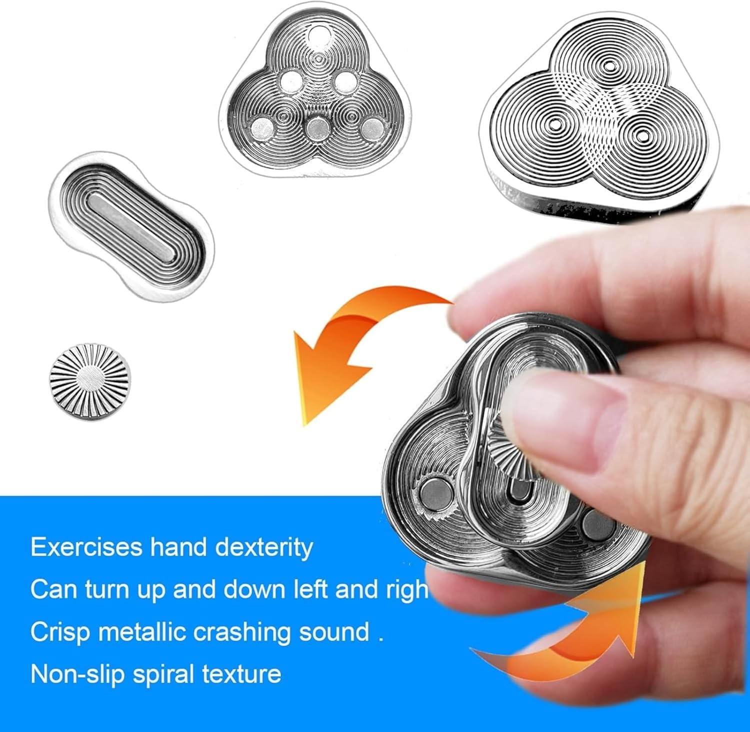 Metal Fidget Slider, Triangle Magnetic Fidget Slider, EDC Metal Fidget Slider Toys, Fidget Toys Adults, Autism Sensory Toy for Adults (Silver) image number 3