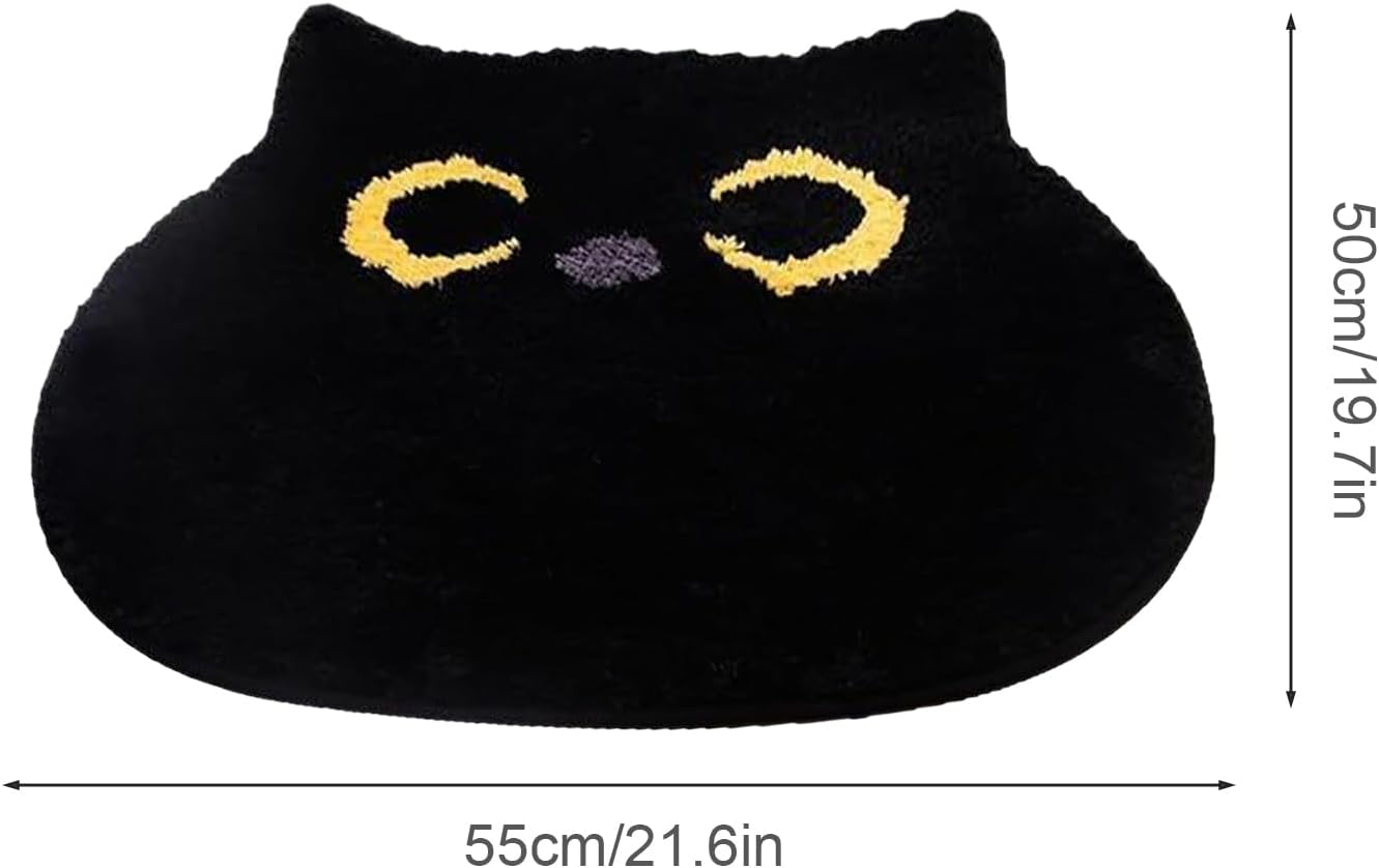 Black Cat Bath Mat, 55 Cm Bathroom Rug, Soft Non-Slip Cat Rug, for Kitchen, Bedroom, Home Decoration image number 5