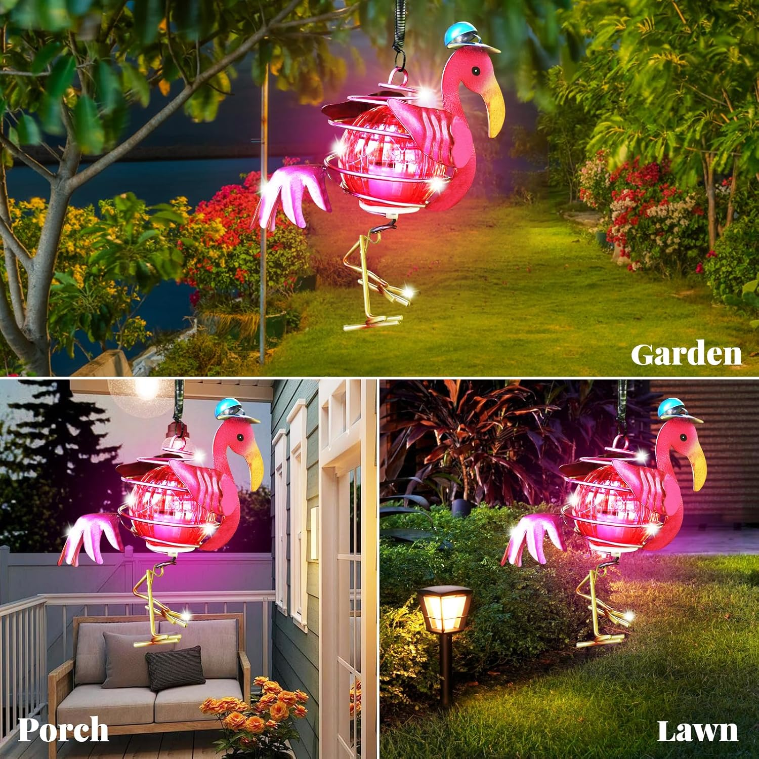 JOKILY Hanging Lamps Solar Lights, Flamingo Decorative Solar Light Outdoor Garden Decoration Fairy Lights, Solar Decoration Flamingo Outdoor Garden Decoration, Solar Lights for Outdoor Garden Lights image number 4