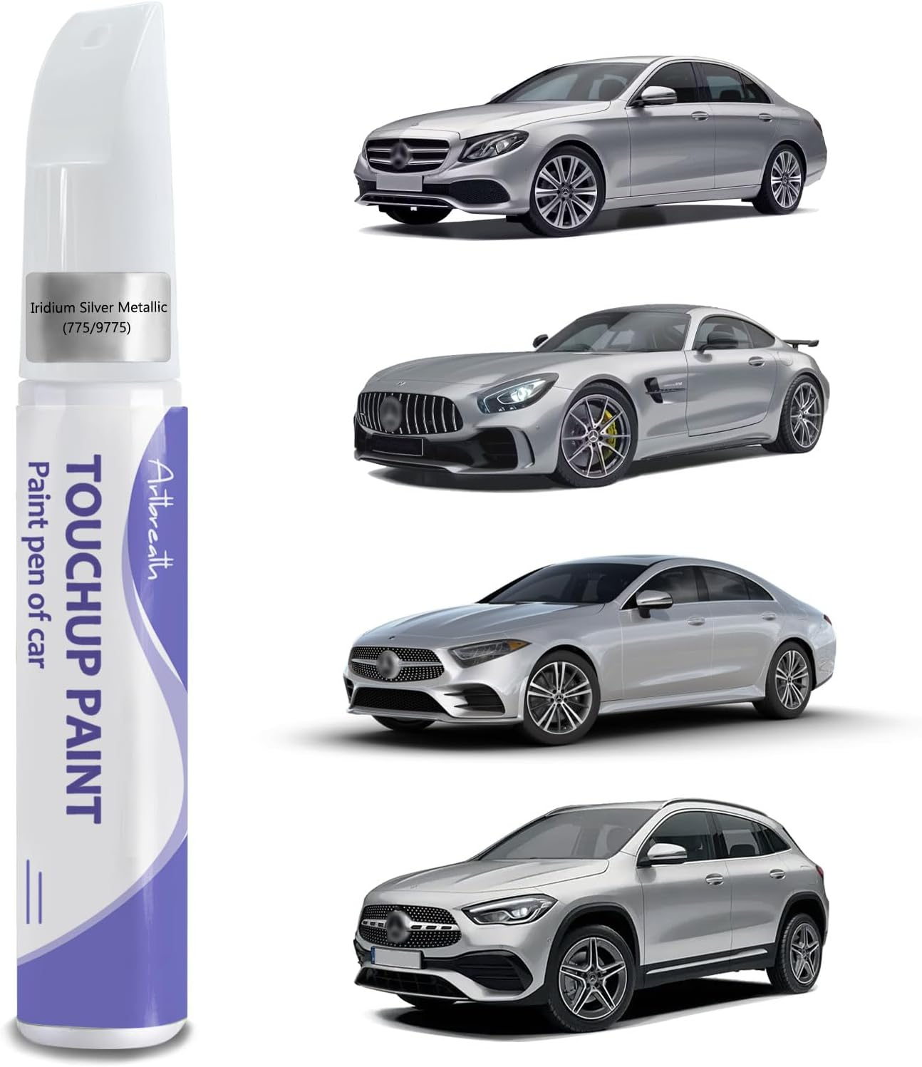 Touch up Paint for Mercedes Benz Iridium Silver(775/9775)-Exact Match&ndash;Chips and Nicks Touchup Paint Pen Scratch Repair Car Accessories Car Paint Pen for Erase Car Scratches image number 4