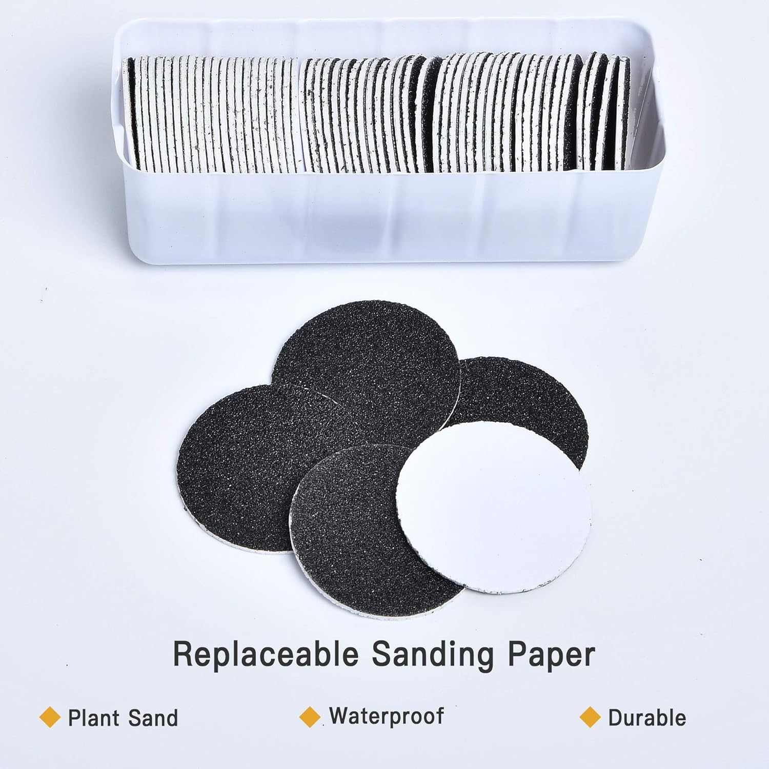 Akamino 120 Pieces Replacement Sandpaper Discs for Electric Foot File - Professional Callus Remover Tool Sandpaper Pad for Men Women Dead Cracked Hard Skin Calluses image number 3