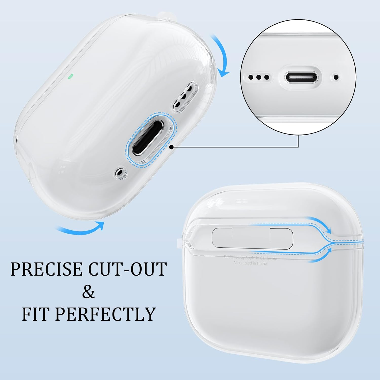 Leonids Case for Apple Airpods 4 Cover, Anti-Scratch TPU Clear Case with Key Chain for Apple Airpods 4(Not Fit for Airpods 3Rd/2Nd/1Th) (Clear)