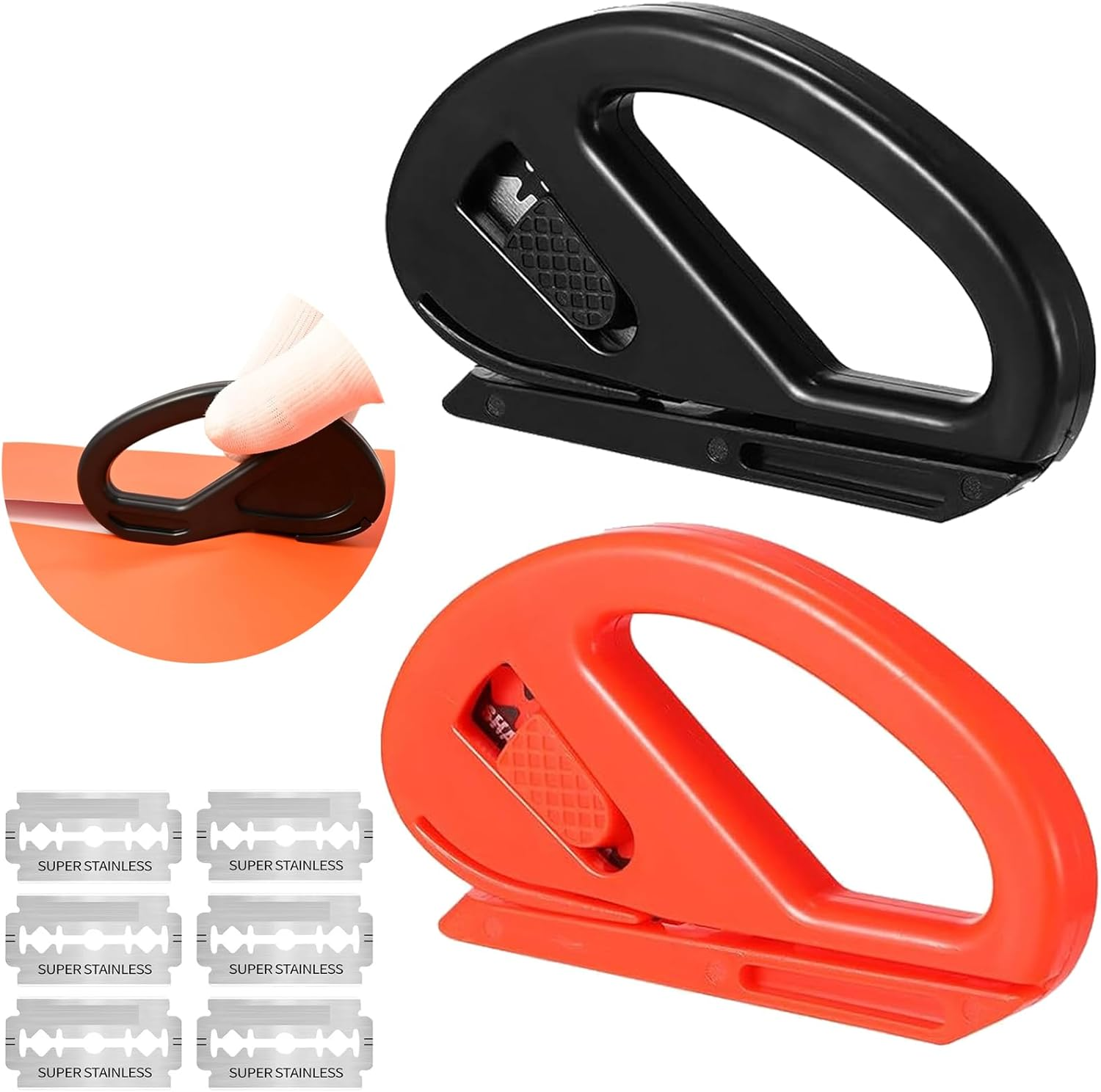 YQQZQ Sliding Gift Wrapping Paper Cutter,2Pack Sharp Paper Cutting with 6Pcs Stainless Blades for Christmas New Year Wedding Birthday Gift Wrapping Paper