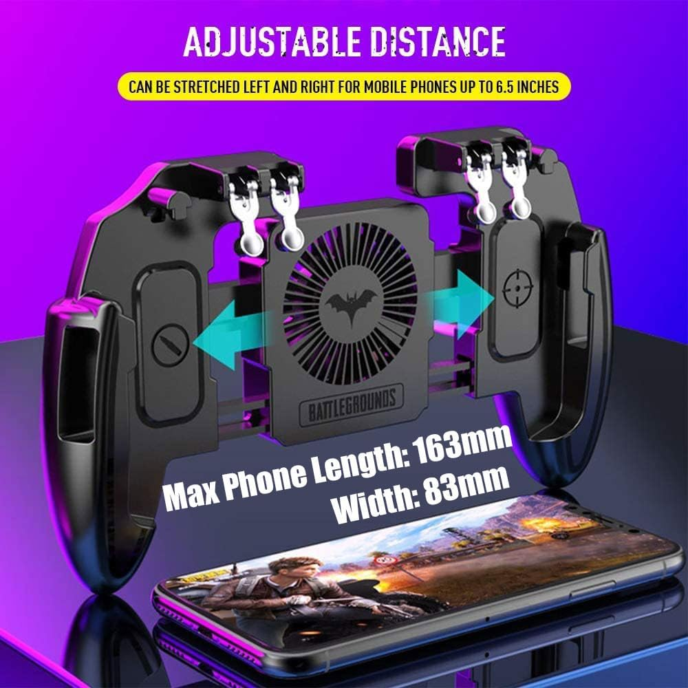 Mikirini Mobile Phone Game Controller with Built-In Battery for Pubg/Call of Duty/Knives Out, Cell Phone L2R2 Gaming Triggers for 4.5-6.5" Iphones/Android Phones image number 6