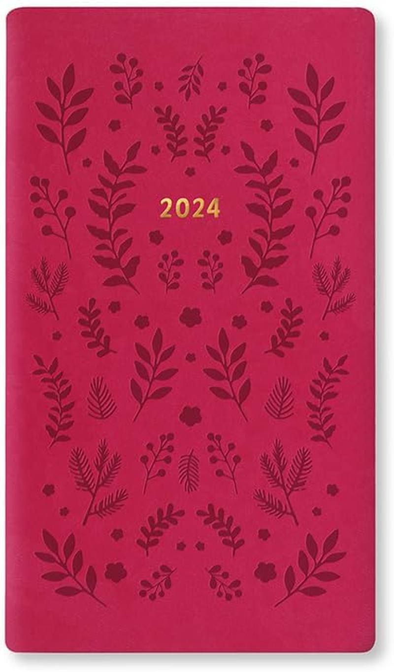 Letts of London Woodland Medium Pocket Week to View 2024 Diary, Pink image number 3