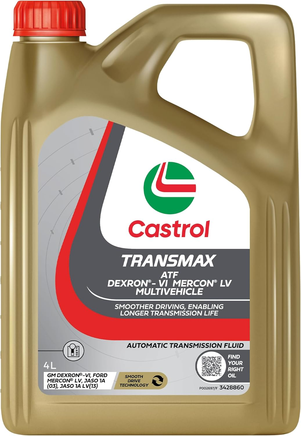 Castrol Transmax ATF Dexron-Vi Mercon LV Multivehicle Automatic Transmission Fluid 4 Litre image number 1