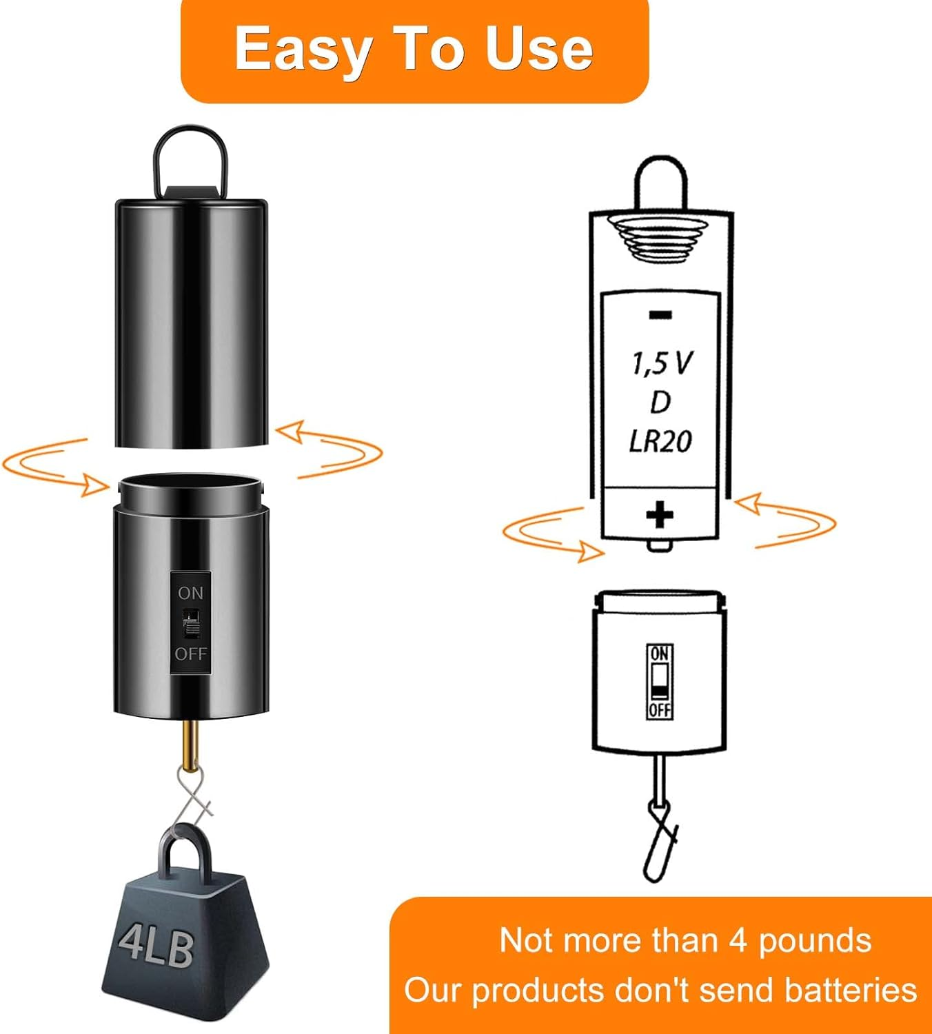 2 Pack Wind Spinner Motor Hanging Display Motor Battery Operated 20 RPM Rotating Motor Multi-Purposes for Wind Spinner Mobile Yard Decor Hanging Ornament Outdoor Sculptures-Medium Speed (2 Pcs Black)