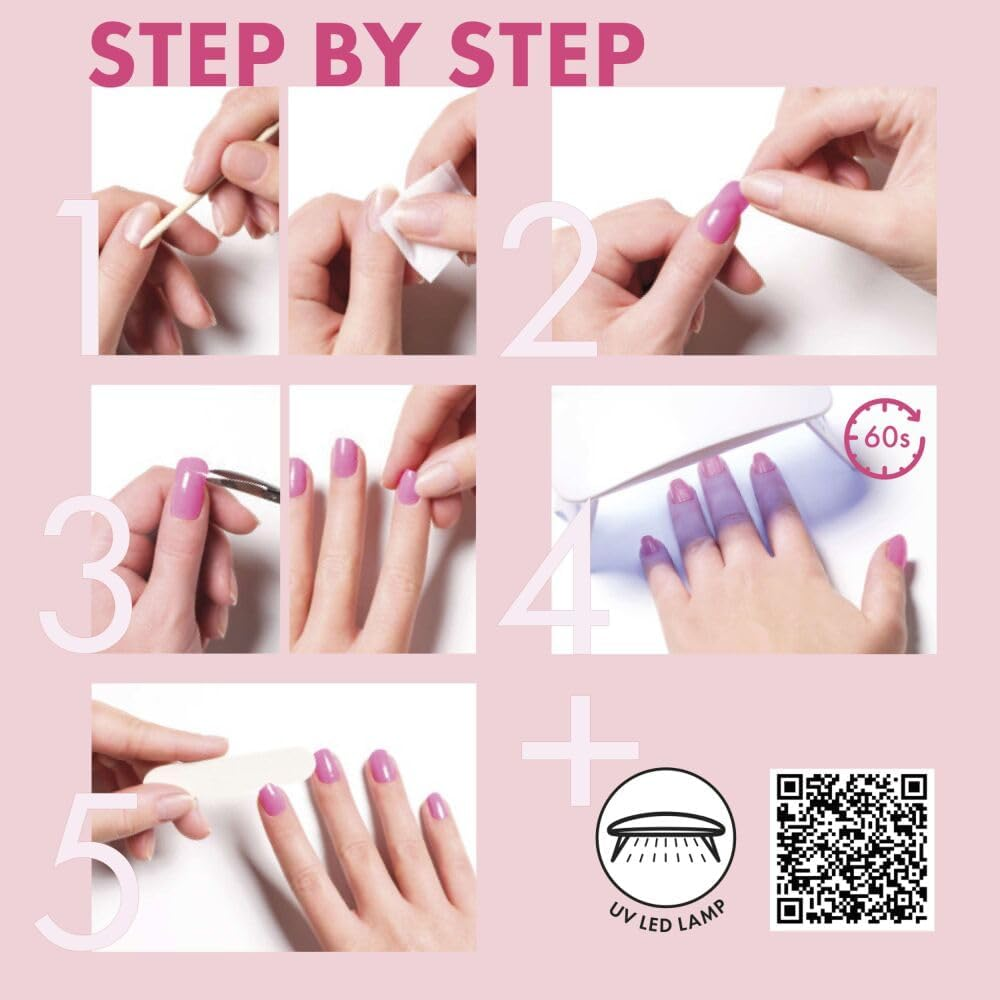 ANNY Gel Nail Strips - UV Nail Wraps for Sticking with UV Lamp, Durable & Splinter Free, Easy Application, Funky Monkey - Soft Coral Pink - No. 45 image number 1