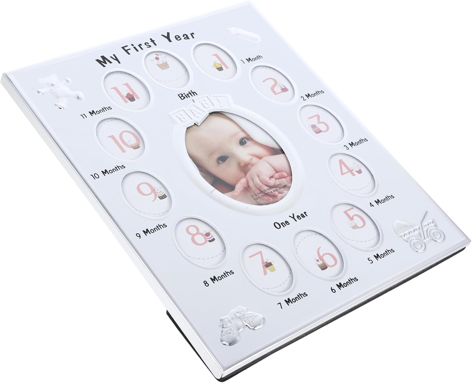 White Months Photo Frame Newborn Growth Record Display Rack for Boy Girl Cherishing Memories with Safe Material and Creative Design image number 2