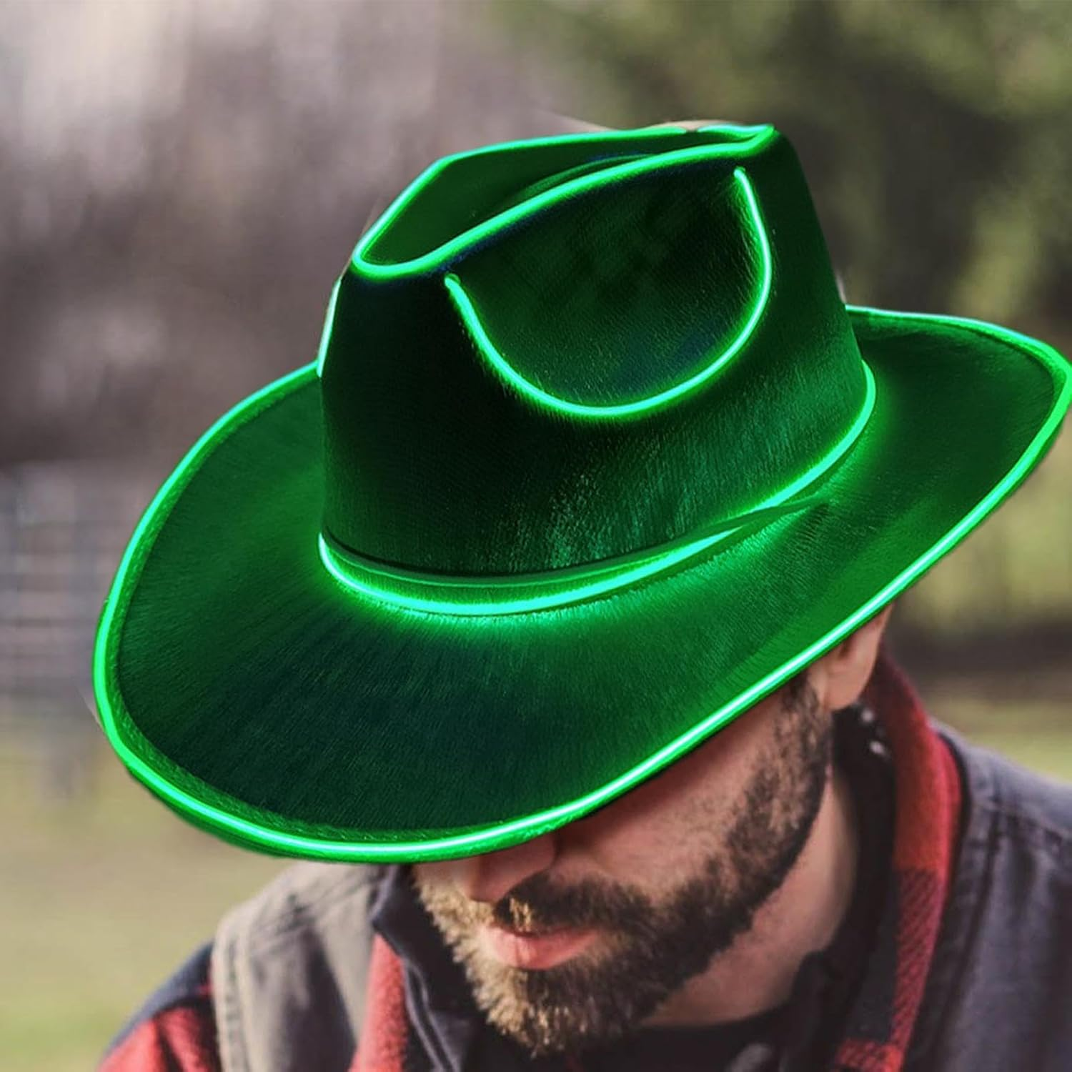 Cowboy Hat - Party Headwear Cowboy Hat,Led Hat, Party Cowboy Hats Battery Operated, Dress up Hat, Disco Western Costume Accessories - Blue image number 4