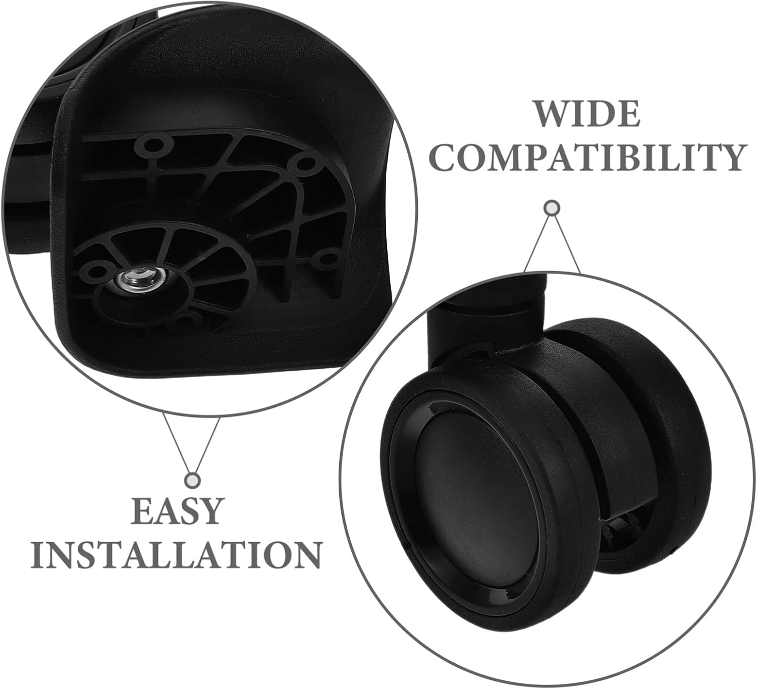 FOMIYES 4Pcs Luggage Accessories Wheel Plastic Replacement Spare Parts for Suitcase Repair for Trunk Luggage and Duffel Bag Wheels image number 6