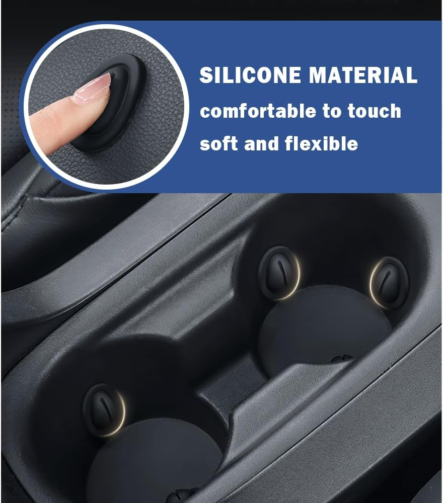Car Cup Holder Position Limiter,Silicone anti Shake Car Coasters Bottle Stabilizers with Self-Adhesive,Universal Water Bottle Holder Limiter Car Interior Accessories (6PCS) - 3Pcs image number 5