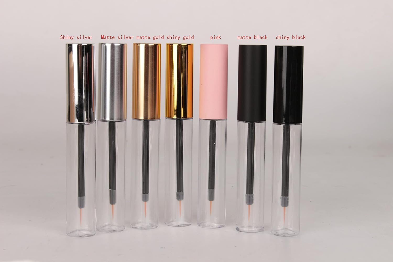 COSIDEA 12PCS Empty Plastic Matte Silver 10Ml Eyeliner Tubes Packing Vials Bottle Containe Eyeliner Brush Applicator for DIY Eyelash Growth Oil image number 3