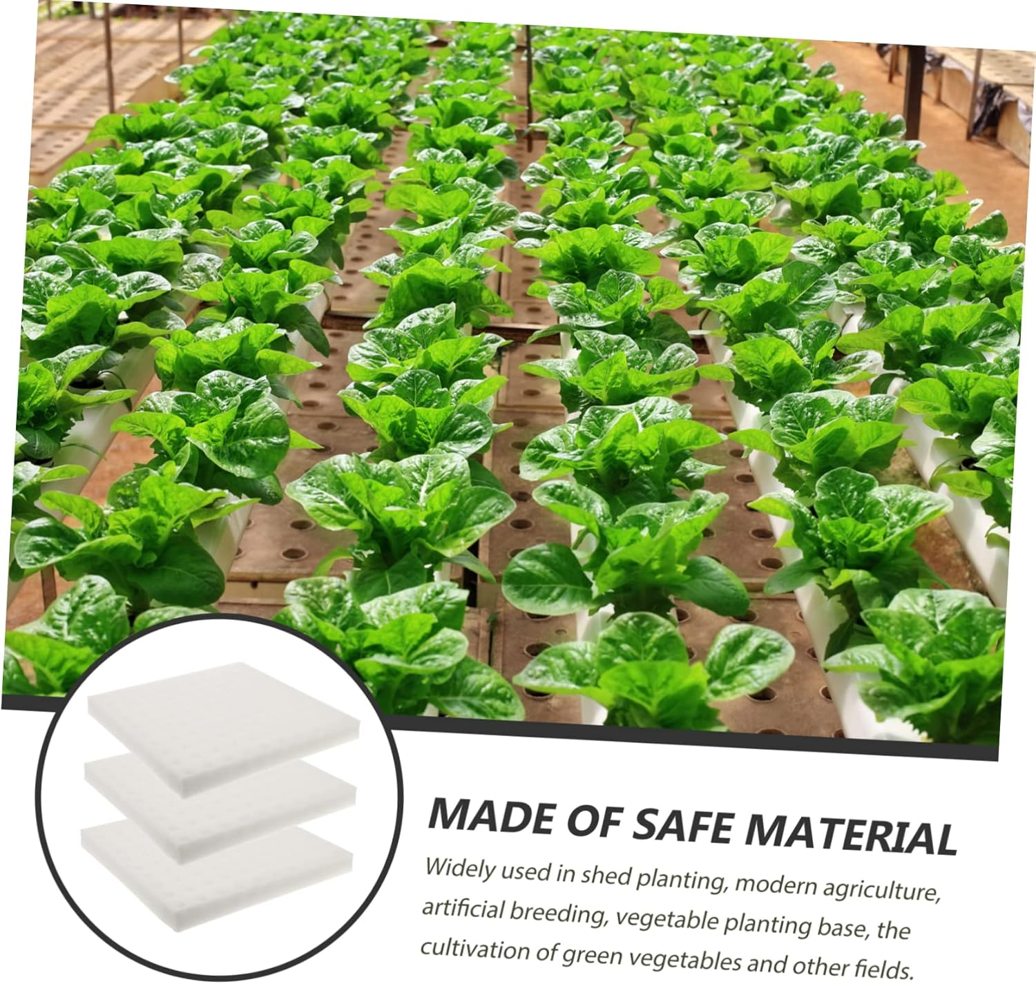 FONDOTIN Hydroponic Sponge Seedling Blocks for Soilless Cultivation, 3 Sheets with 300 White Moisturized Cubes, Vegetable Planting Tray for Balcony and Indoor Gardening image number 6