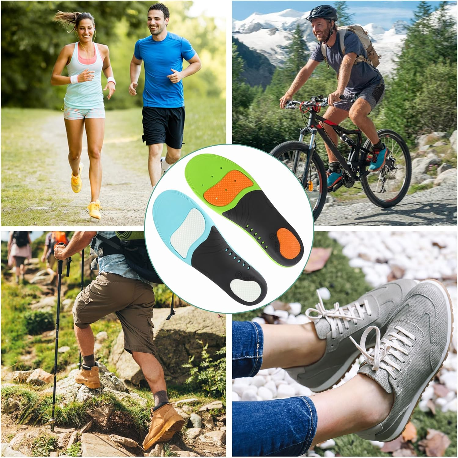 Arch Support Insoles Plantar Fasciitis Insoles, Orthotic Insoles with Strong Arch Support to Soothe Heel Pain and Heel Spurs (Green, S(EU 40-42)) image number 7