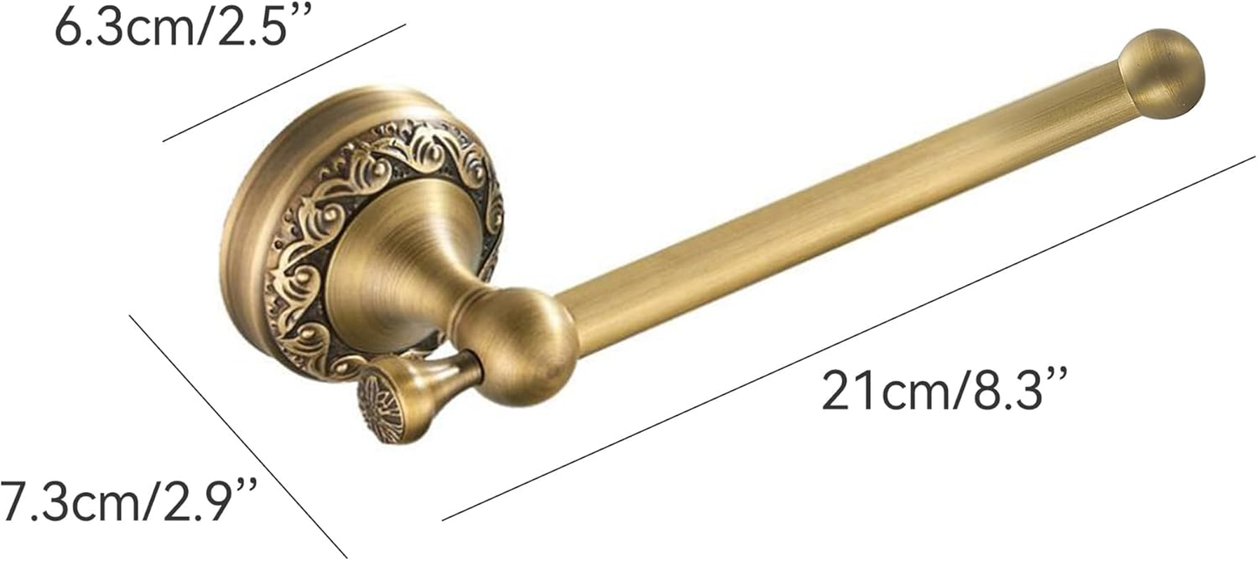 Toilet Paper Holder, Bathroom Toilet Paper Roll Holder Antique Bronze Brass Wall Mounted Bathroom Hardware Accessories,Pattern Carving Design image number 3