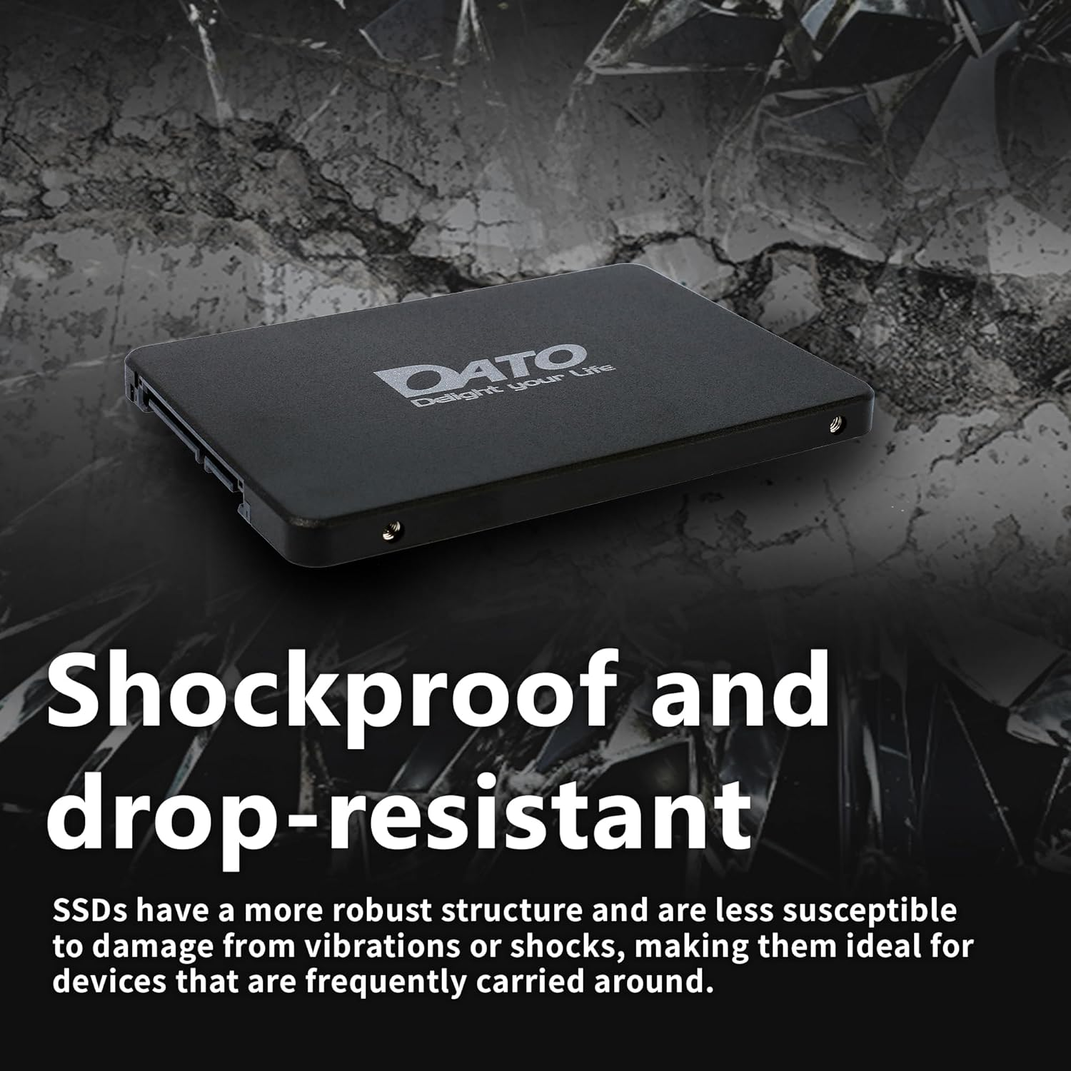 DATO 1TB SSD 2.5" SATA III Internal Solid State Drive, 3D NAND, SLC Cache, up to 535/500 Mb/S, Compatible with Laptop & PC Desktop image number 2