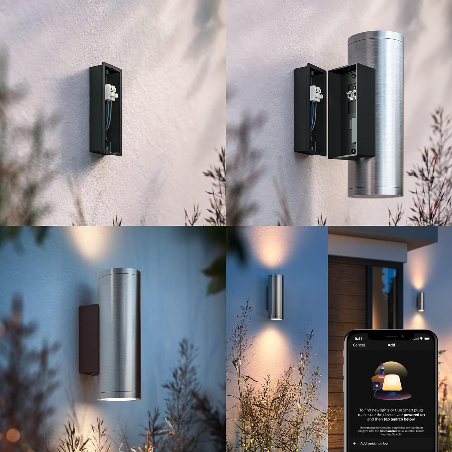 Philips Hue White & Colour Ambiance Appear Outdoor Wall Light, Silver, 1200 Lm, up to 16 Million Colours, Controllable via App, Compatible with Amazon Alexa (Echo, Echo Dot) image number 4