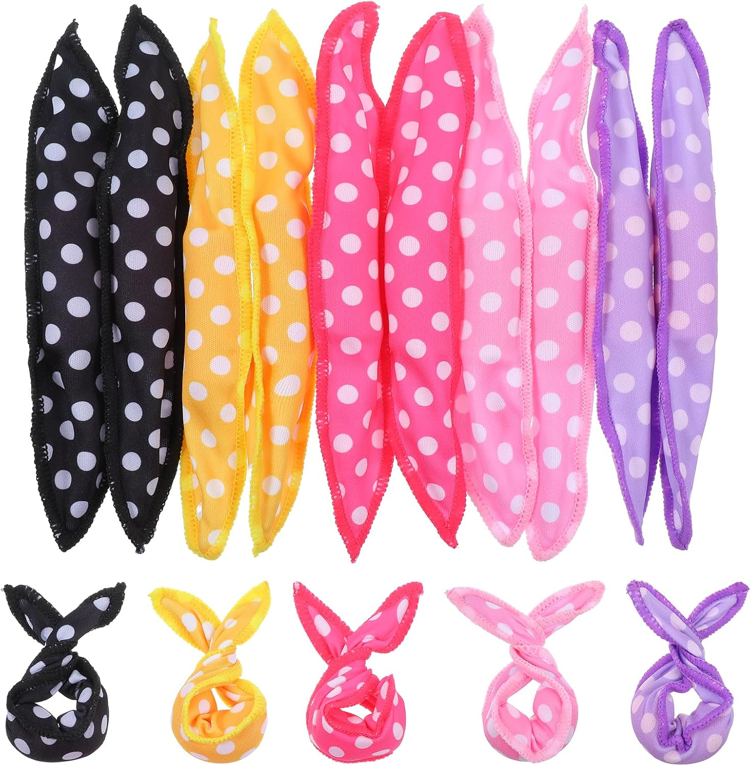 Classicseali Pack of 10 Cushion Curlers, Foam Curlers, Styling Tool, 20.3 X 3.6 Cm, Flexible Foam Sponge Curlers for Long, Short, Thick and Thin Hair (5 Colours) image number 3