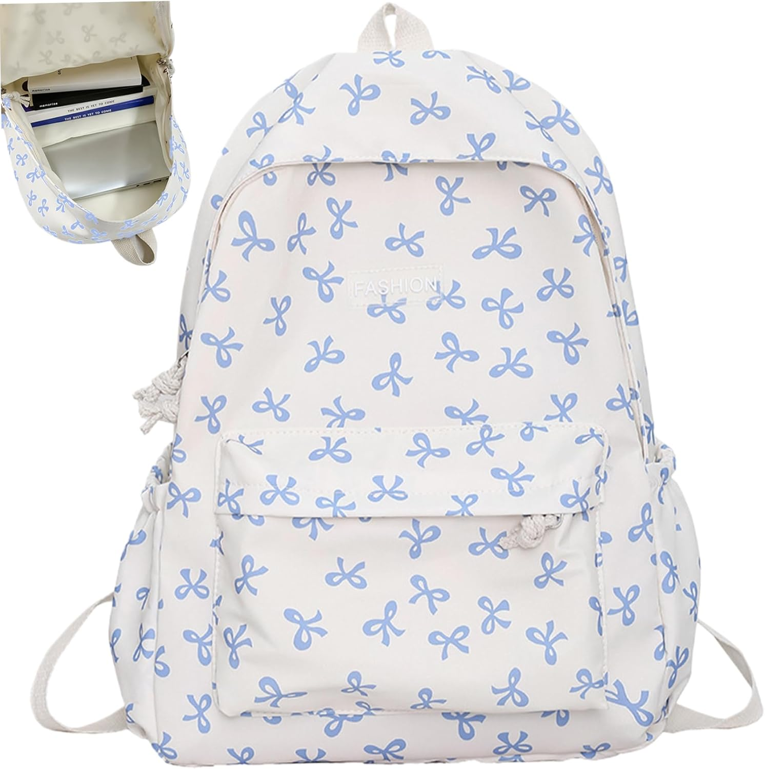 Cute Backpack, Large Capacity Preppy Backpack with Multi-Pocket, Kawaii Backpack with Adjustable Strap for Teens Girls image number 5