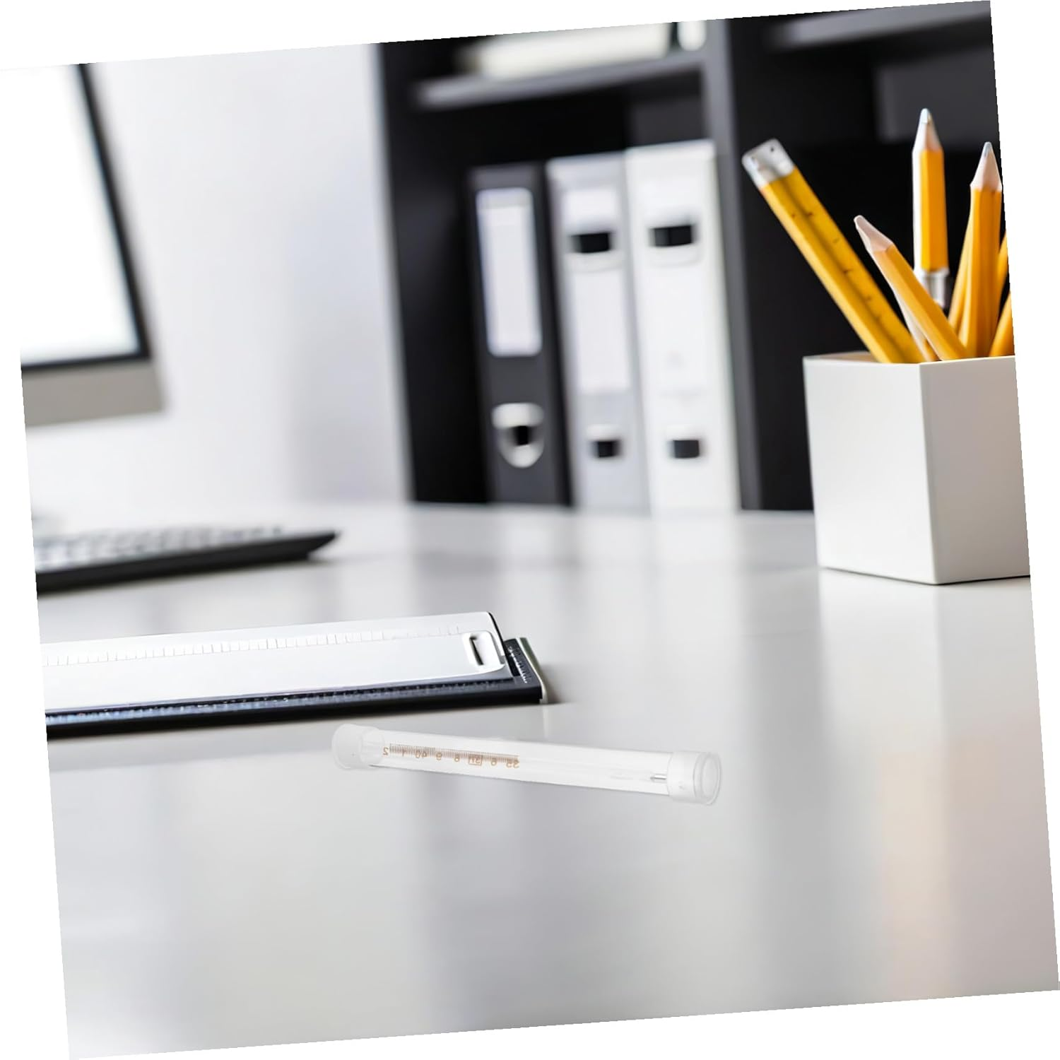 CHILDWEET 10Pcs Transparent Thermometer Storage Tubes Portable Plastic Needle Cases Dustproof Organizer for Home Office Travel Safety Protection image number 3