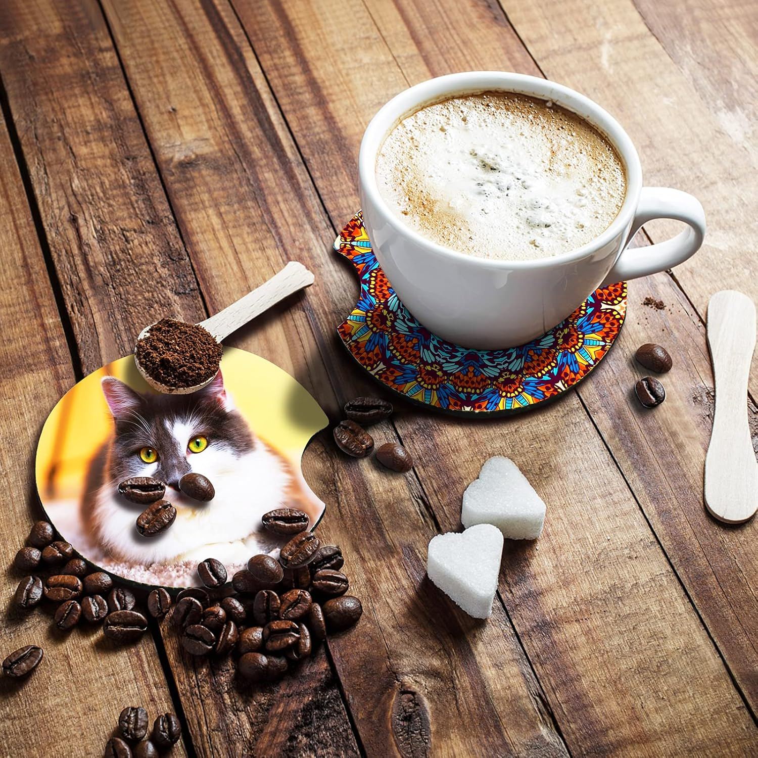 100Pcs Sublimation Blanks Products - Sublimation Cup Coasters Blanks 2.75 Inch for DIY Crafts Car Cup Coasters Painting Project Sublimation Accessories image number 5