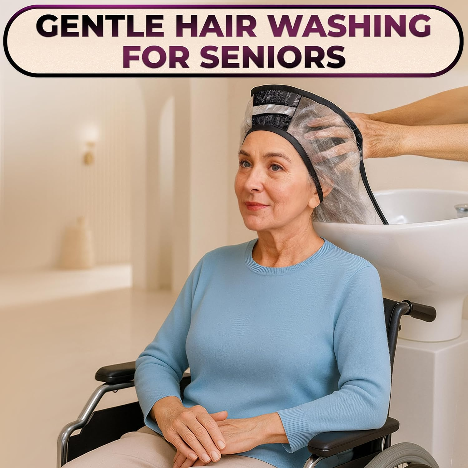 AZZORI Professional Salon Grade Easy Hair Washing Funnel Anti-Spill Proof Suit for Salons with Elderly, Handicapped, Disabled Clients image number 5