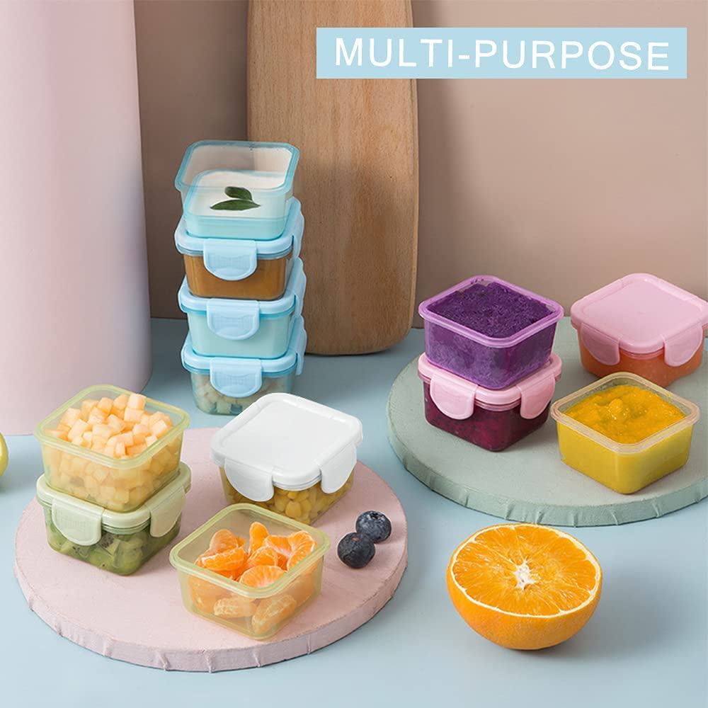 6Pcs Small Food Storage Containers with Leakproof Lids, Condiment Sauce Containers, Airtight Freezer Storage, Dishwasher and Microwave Safe, 5Oz image number 3