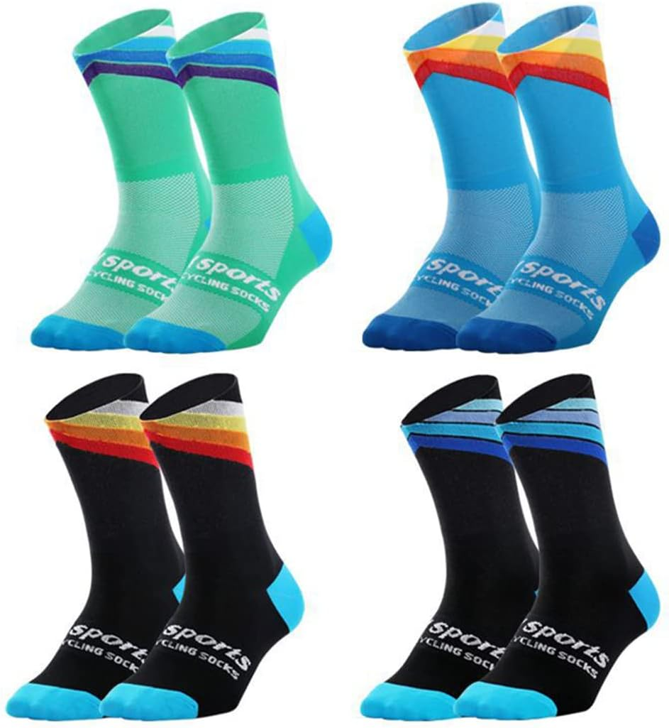 Guaziv Mens Womens Cycling Socks,4-6Pcs Running Socks Colourful Athletic Socks Ankle Sport Socks 6-11