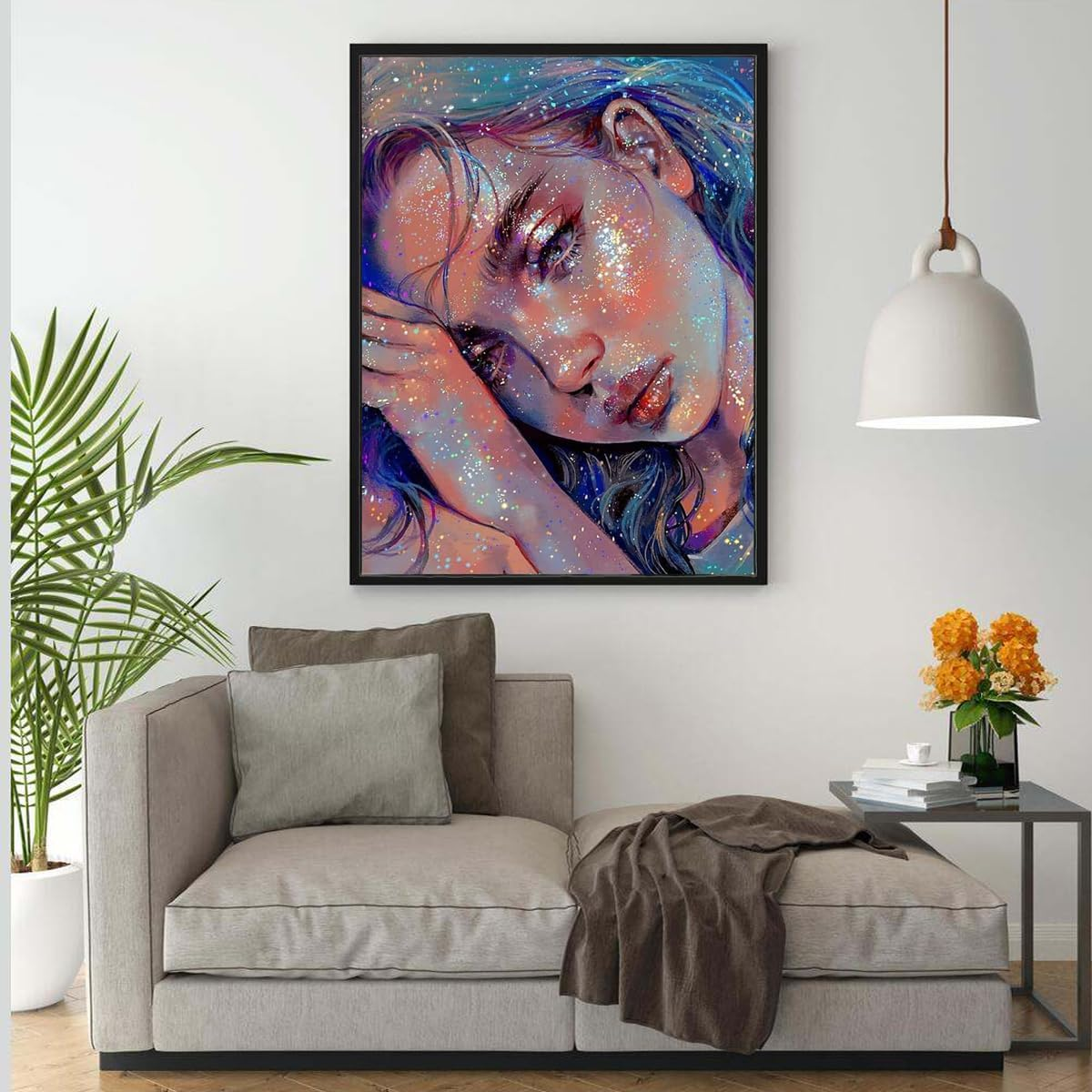 JININQ Diamond Art Painting Kits 5D DIY Diamond Art Painting Kits for Adults Diamond Dots Diamond Art Kits Diamond Gem Art Crafts for Home Wall Decor DIY Gift-12X16Inch (Girl) image number 3