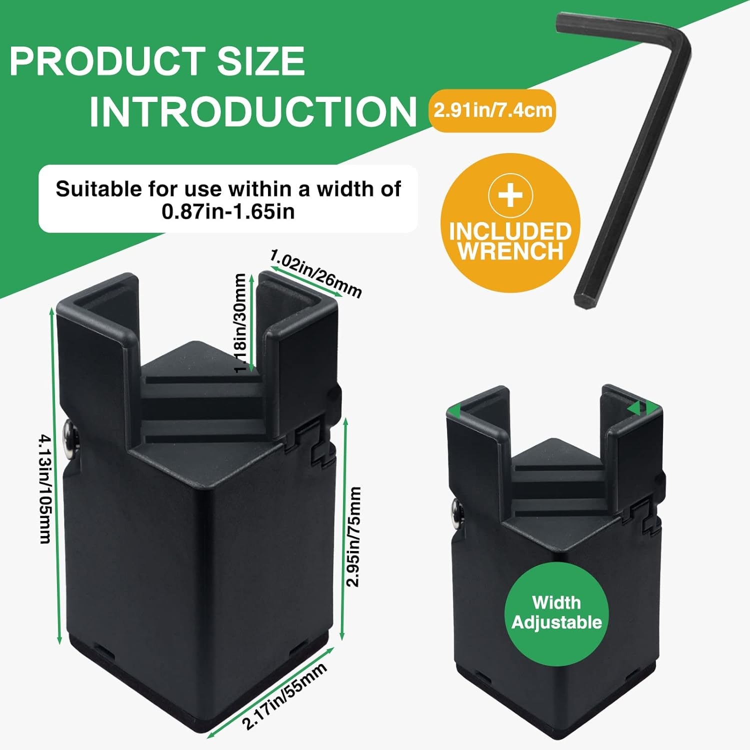 4Pcs Adjustable Furniture Risers with Screw Clamp, Sturdy Desk Risers for Desk Legs, Bed Lifts Risers Heavy Duty, Table Risers for Chair Frame Width from 0.8-1.6In, Supports 4409Lbs (3In) image number 4