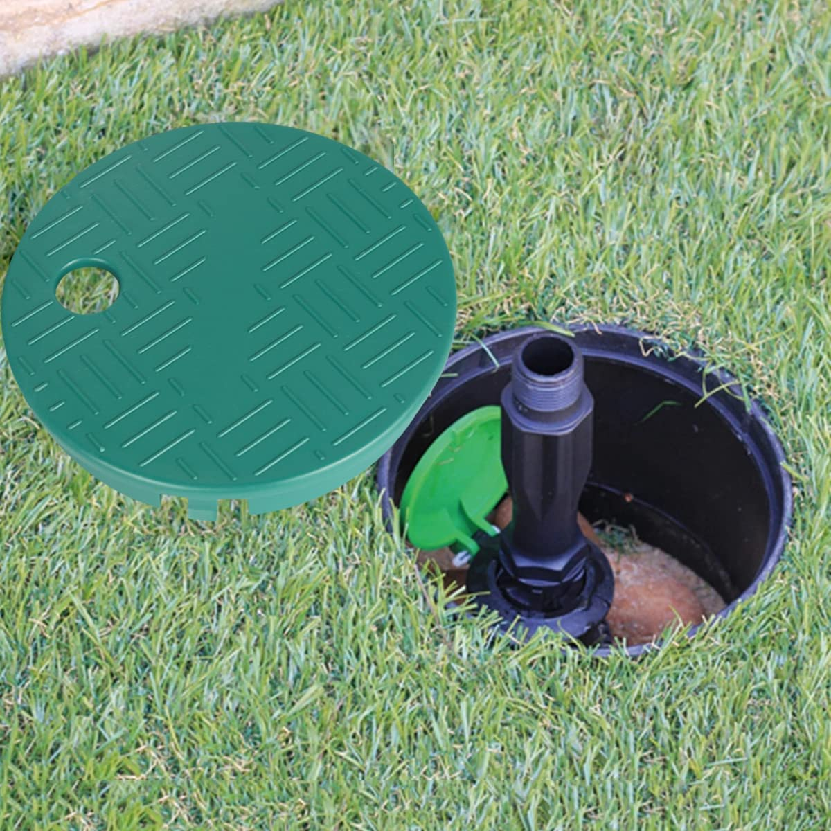 2 Pcs Sprinkler Valve Box Cover Valve Box Cover Lid Replacement for Circular Sprinkler System Irrigation Control Valve Inner Diameter 5.5-Inch