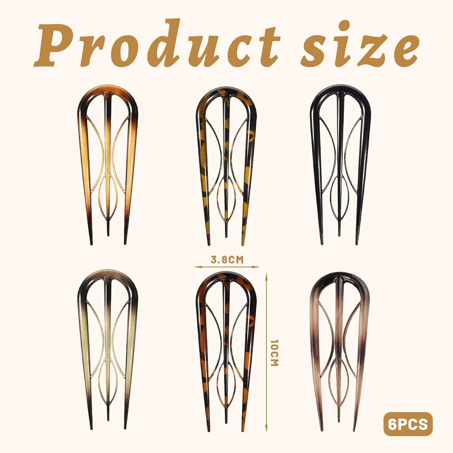 Xanthelle Hairpin, 6 Pieces French Hairpin and French Pin as Bobby Pins with Hairpin and French Hair Clip for Elegant Updos image number 1