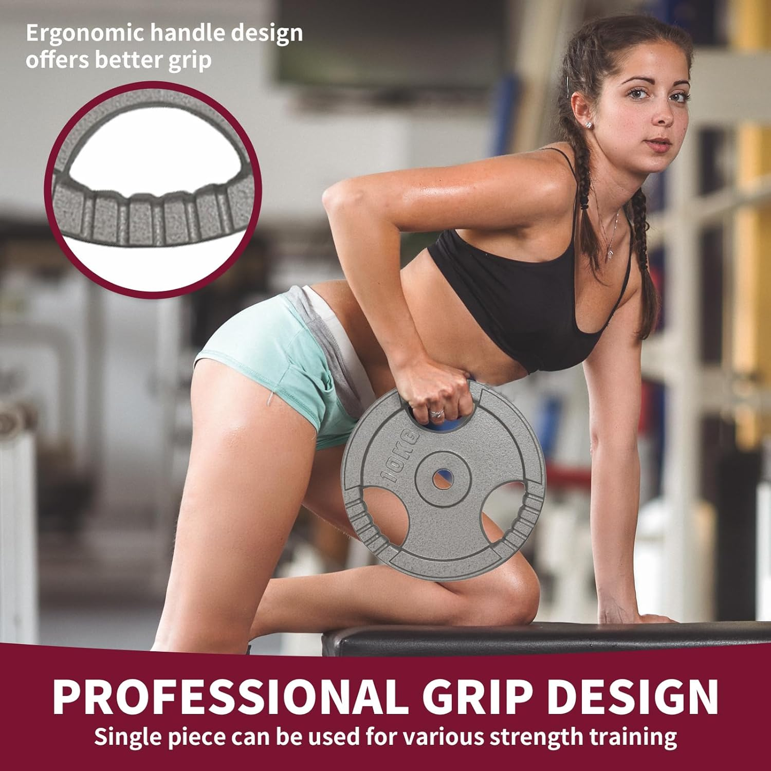 Standard Weight Plates for Adjustable Standard Dumbbell and Standard Barbell - Premium Quality Hammertone Weights Equipment Accessories for Body Building, Weightlifting,Fitness & Sports image number 2