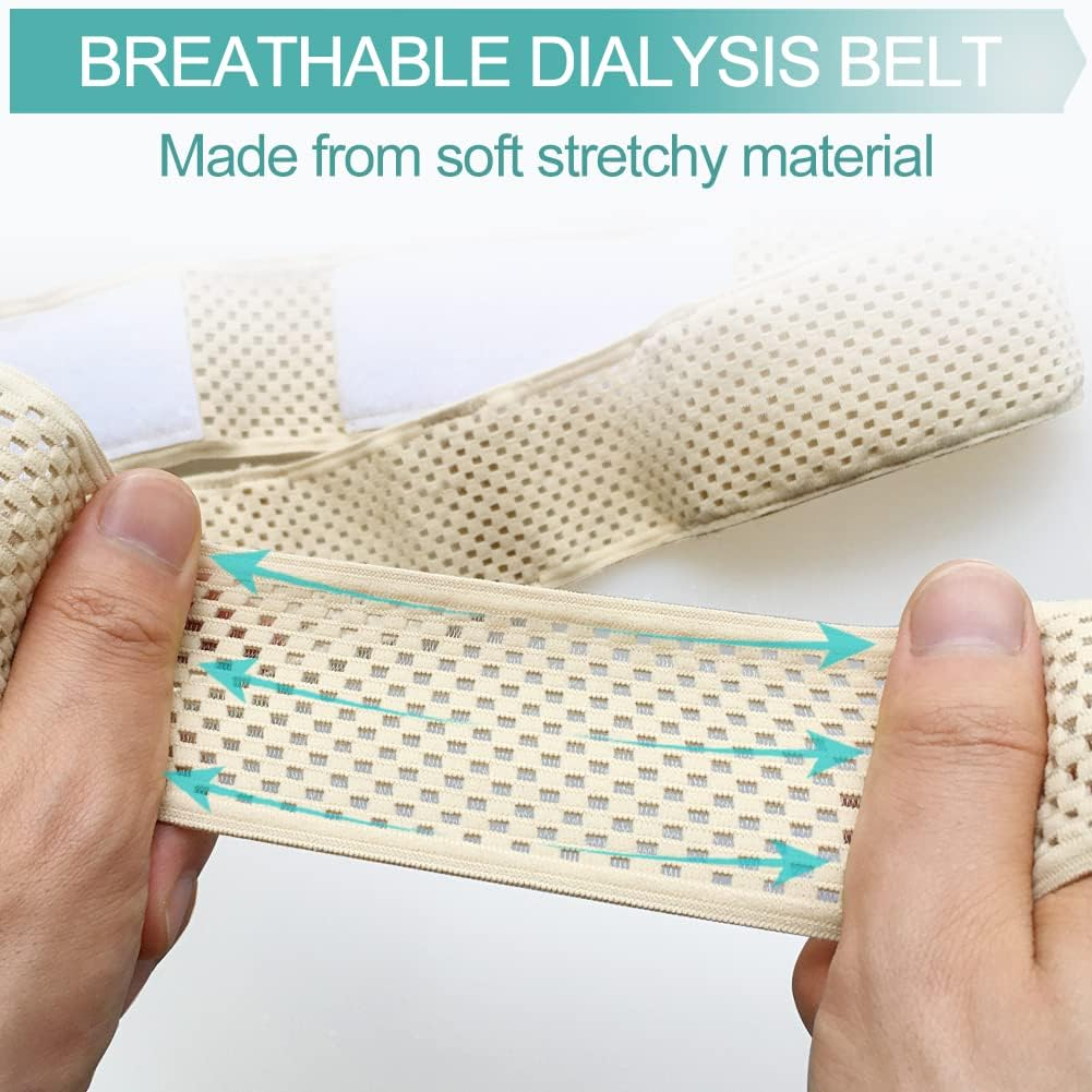 Comfortable Breathable Peritoneal Dialysis Belt PD Catheter Holder Accessories Adjustable Feeding G Tube Pouch Safety Secure Transfer Set Peg Tubing Supplies Men Women, Beige Medium image number 5