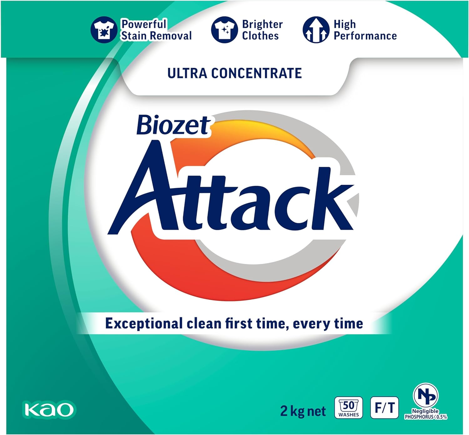 Biozet Attack Regular Laundry Powder Detergent, 2 Kilograms image number 4