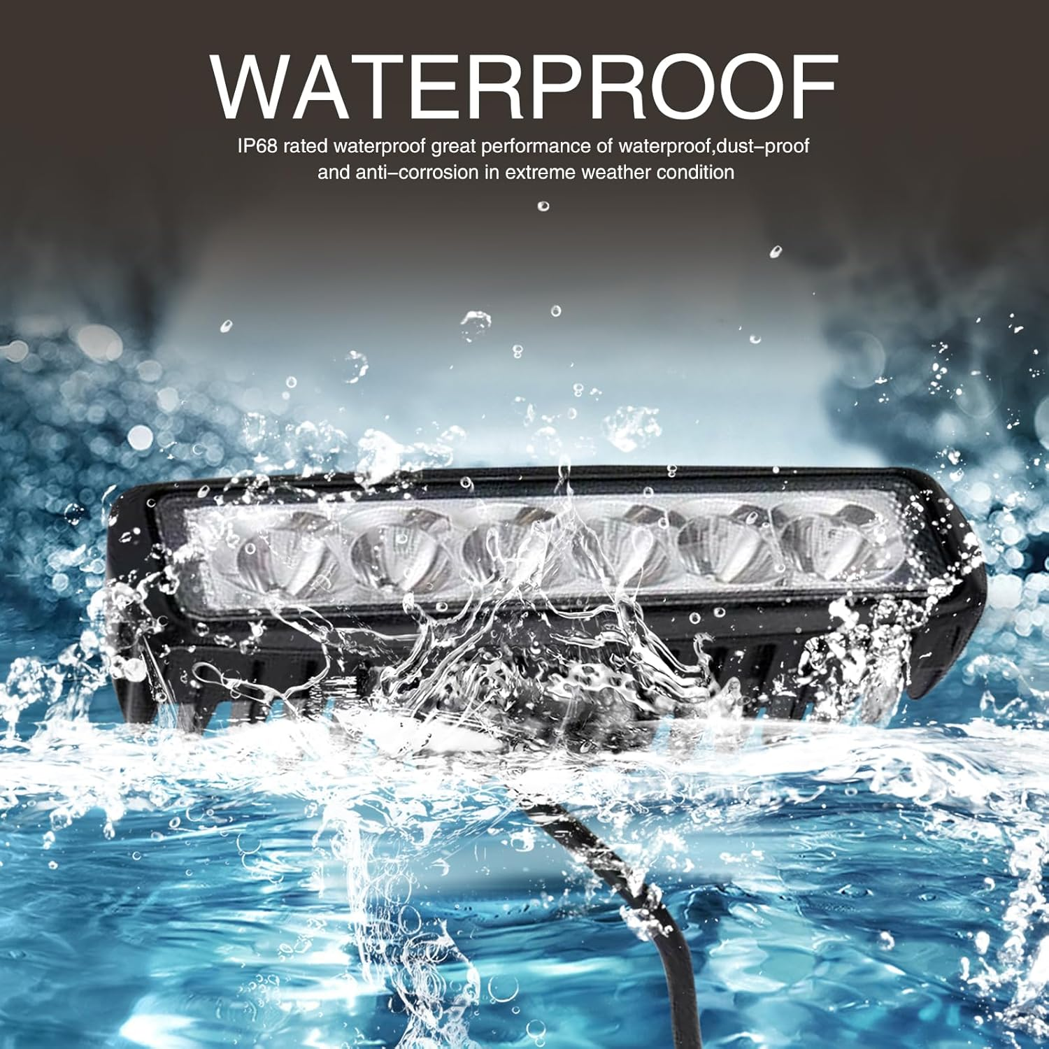 Fluher 2 PCS Car LED Daytime Running Light, 12V 18W 6000K 1200LM IP67 Waterproof Vehicle Auxiliary Light, Cars, Motorcycles, Off-Road Vehicles, Trucks, Forklifts, Boats General (White) image number 5