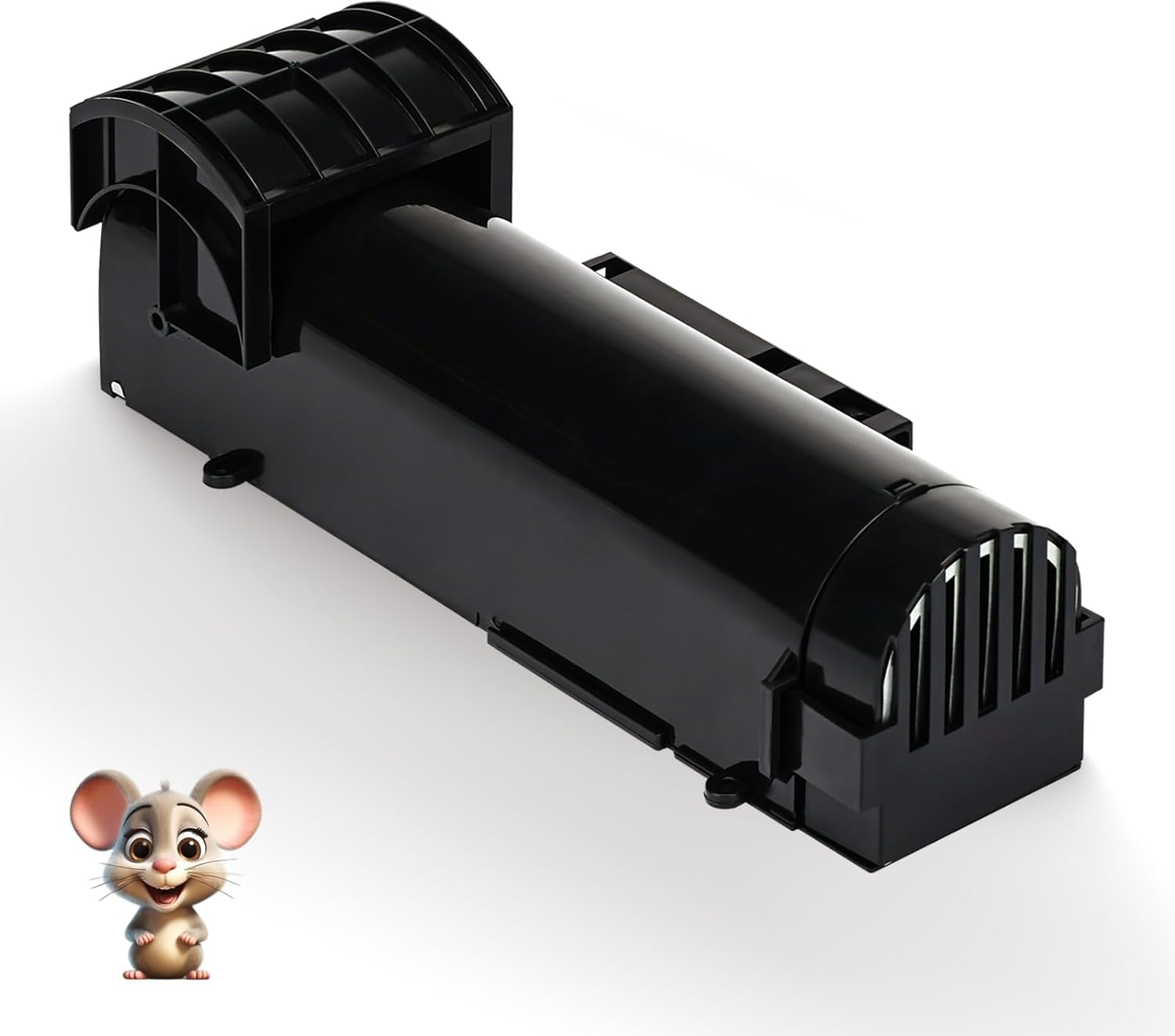 Mouse Trap Humane Cage Rat Trap for Indoor and Outdoor, Large Rodent Animal Mice Vole Chipmunk Hamsters Live Cage, Catch and Release (Black 1 Pack) image number 4