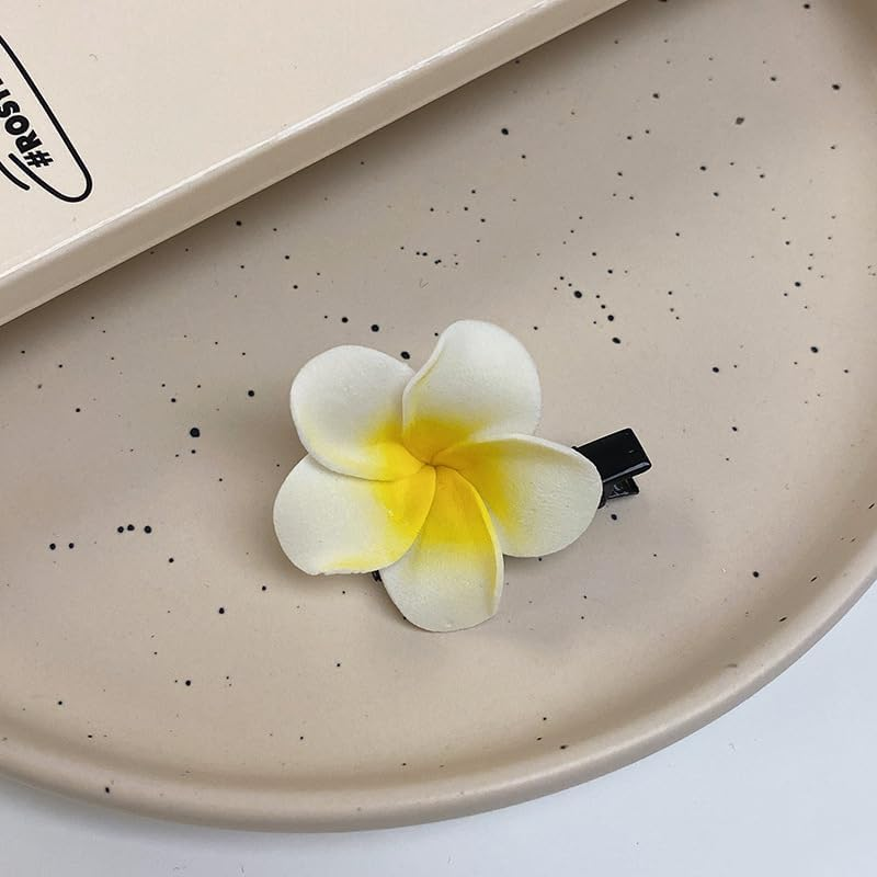 White Hawaiian Flowers Hair Clip Hair Clip Hair Accessories for Party Beach Bridal Hair Styling Accessories Clips image number 5