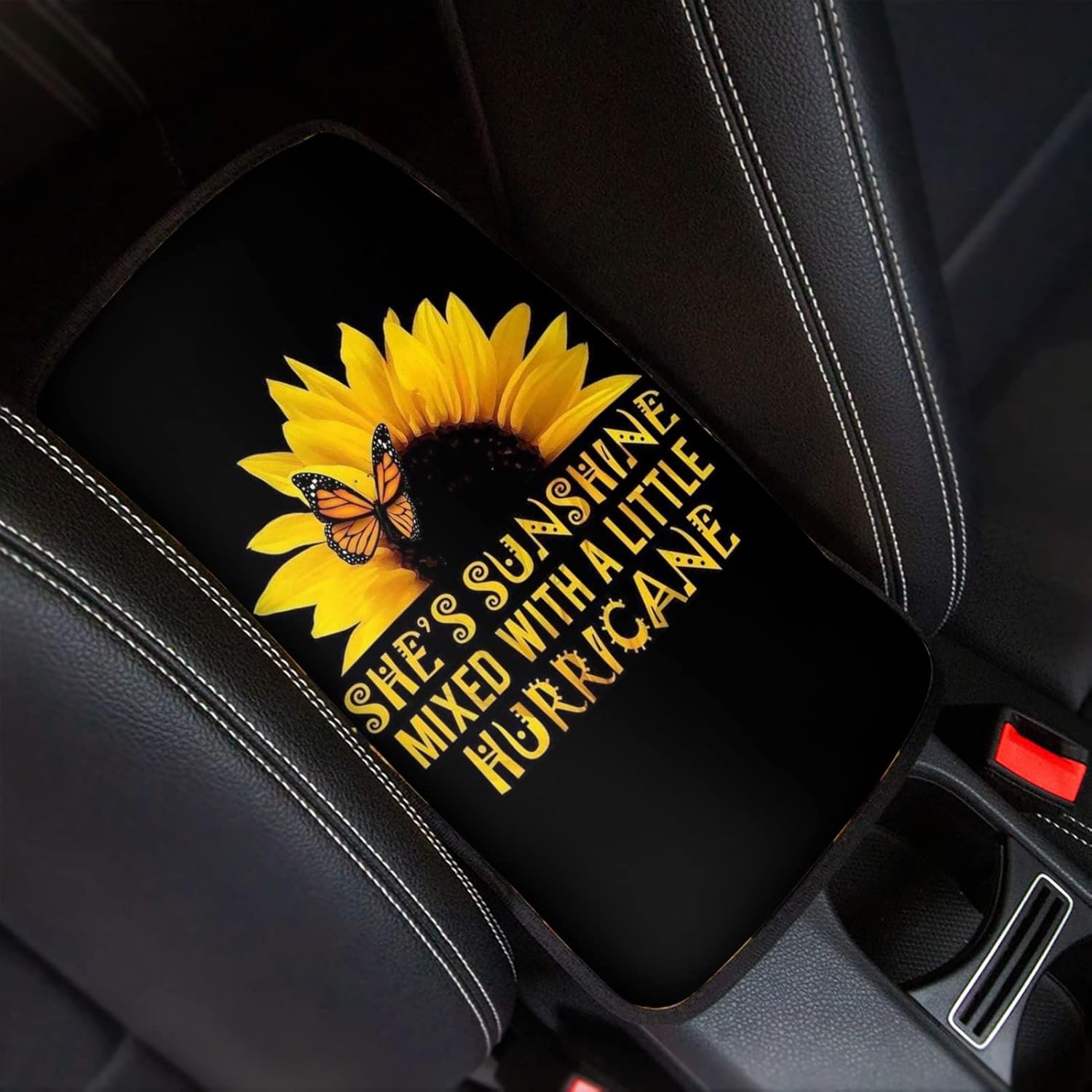BIGCARJOB She'S Sunshine Sunflower Car Seat Covers Full Set of 12 Pack Steering Wheel Cover for Women Gifts with Seat Belt Pads, Coasters,Vehicle Seat Cover,Fit Most Car SUV Van Truck - Boho Paw Style image number 4