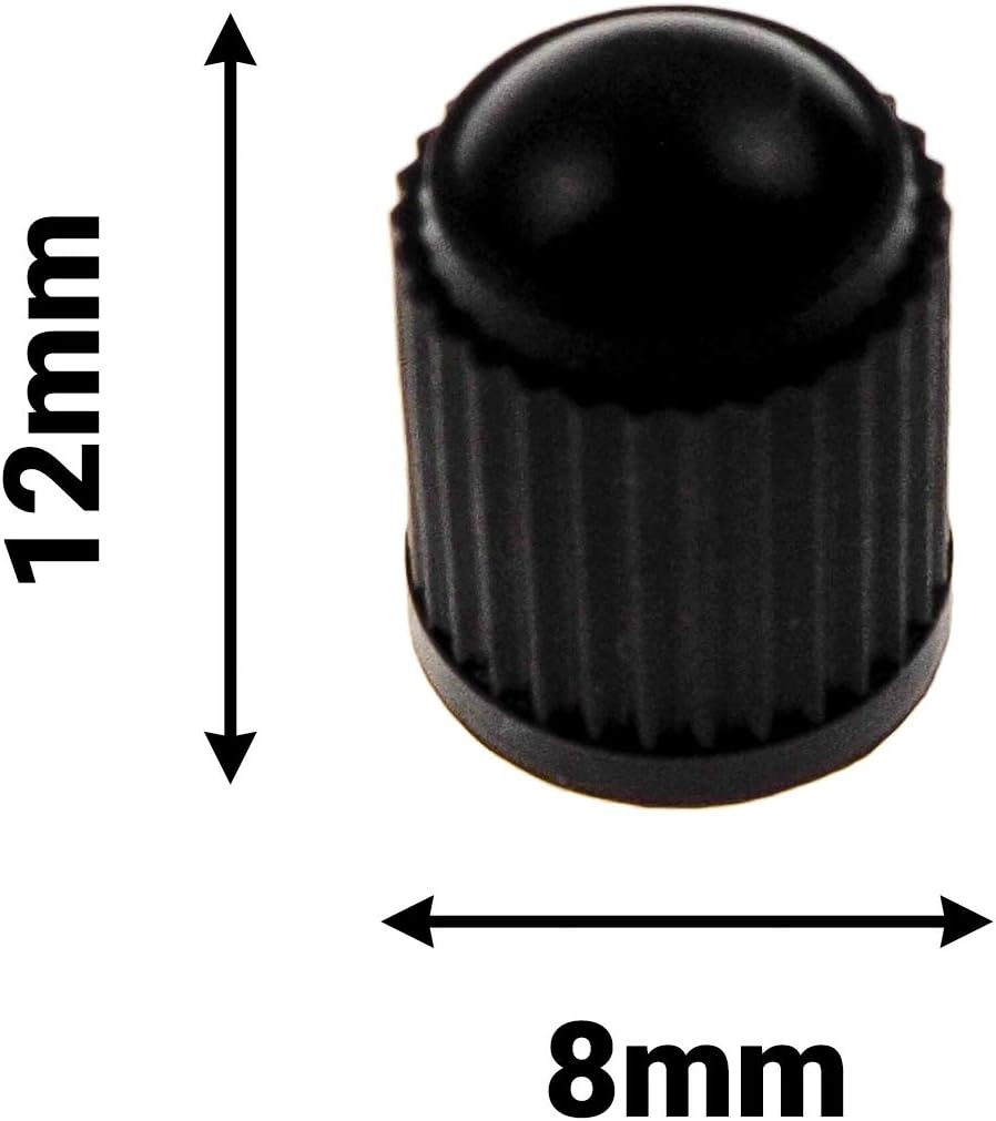 L+H WORLD 8X Black Universal Fit Car, Caravan, Trailer, Motorcycle, Bicycle Tyre Valve Caps | Plastic Dust Protection & Ideal Tyre Pressure image number 5