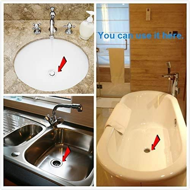 Silicone Tub Stopper 2 Pack, Luxerlife Premium Bathtub Drain Stopper, One of the Best Sealing Sink Stopper, Upgraded Drain Plug for Kitchens, Bathrooms and Laundries (6 Inches) (White&Grey) image number 1
