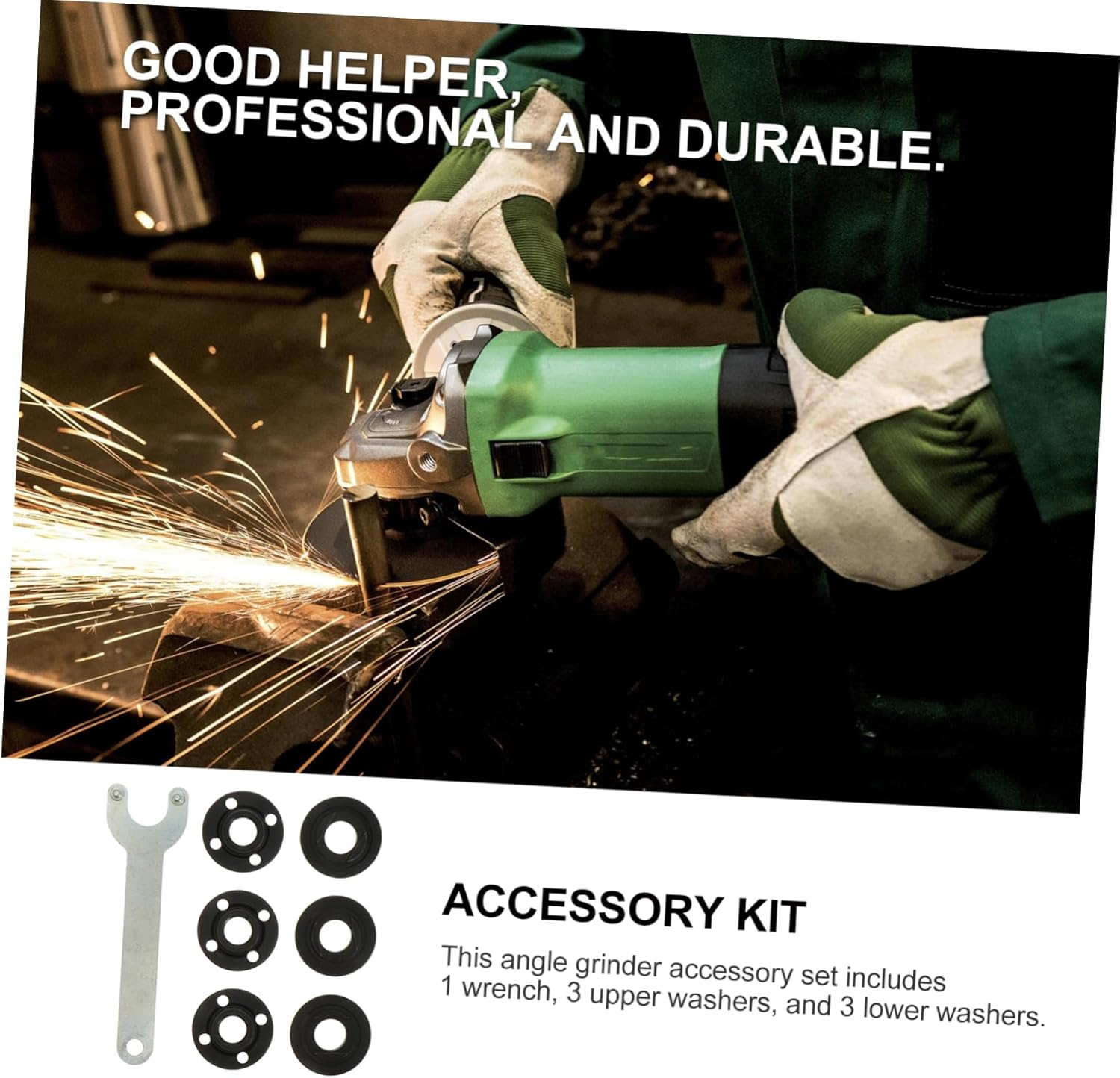 Angle Wrench Spanner with Gaskets Flange Nut Kit for Grinding Machines 7Pcs Set Including Pin Wrench and Upper Lower Press Plates Suitable for Power Tool Maintenance image number 1