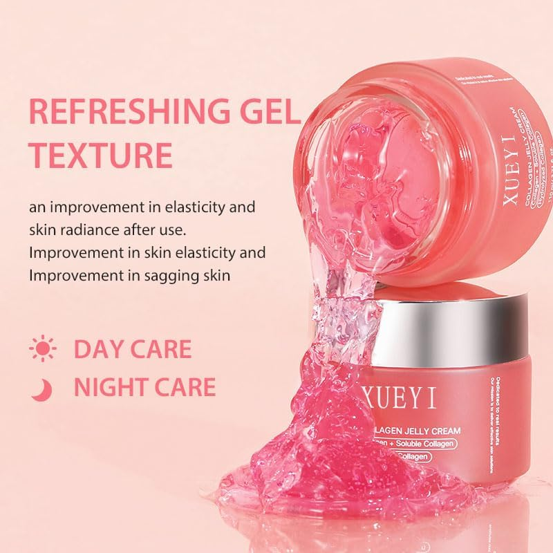 TINYLENS Collagen Gel Cream, Hydrating Jelly Serum with Hydrolyzed Collagen for Face Lifting Tools, Boosts Firmness & Elasticity, Nourishes & Softens Skin, 1.7 Oz image number 2