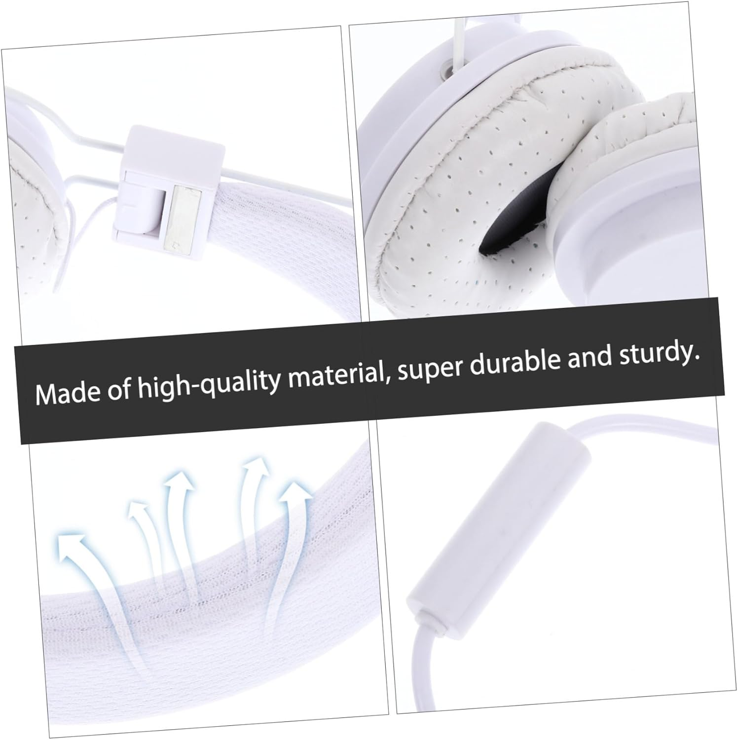 Housoutil Wired Over-Ear Gaming Headset with Mic Skin-Friendly Comfortable Earphones for Play Breathable Design Wide Compatibility Stable Sound Transmission White image number 4