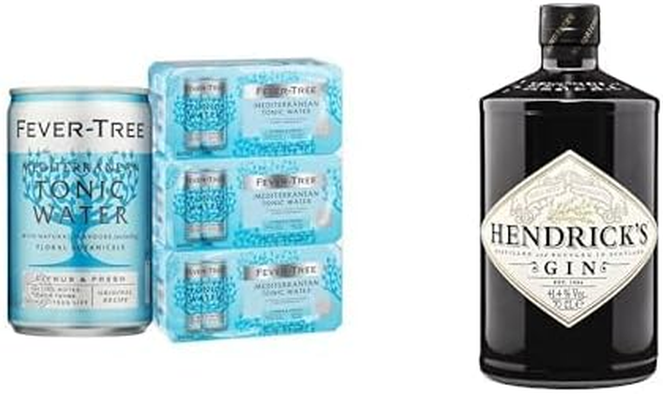 Hendrick'S Original Gin 700Ml & Fever-Tree Mediterranean Tonic Water 150Ml (Pack of 24 Cans)