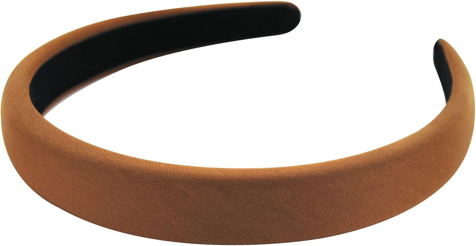 Axy Headband with Fabric Padded Candy Colours - Beautiful Headband Hair Accessories Hair Band HRK7 (Orange Brown) image number 2