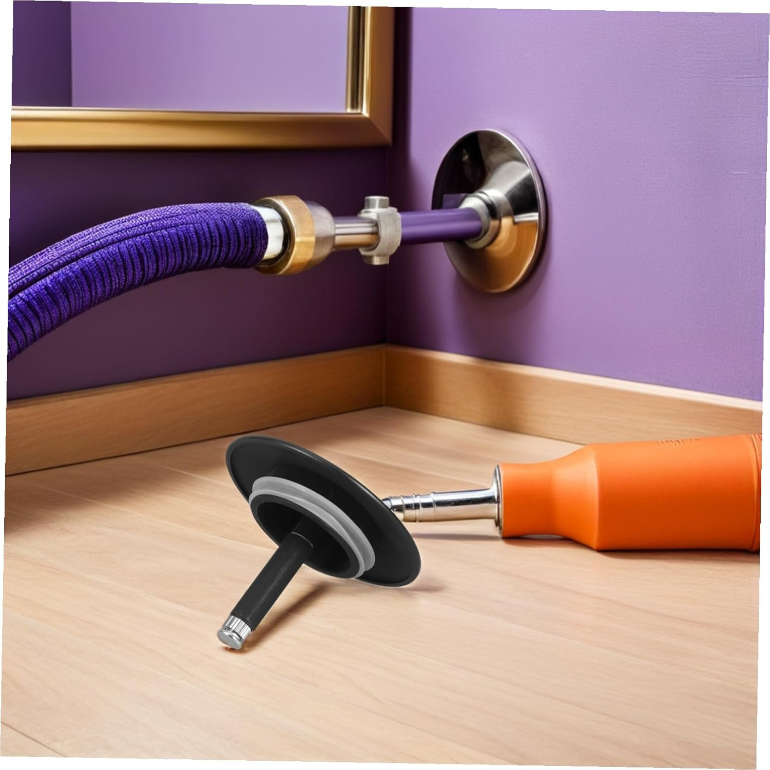 ARTSEWPLY Bathtub Drain Stopper Cover 70Mm Matte Black Metal Shower Drain Plug with Rubber Seal for Bathroom and Kitchen Sink