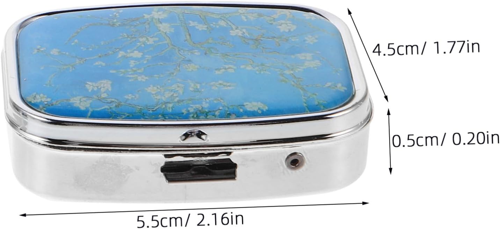 2Pcs Portable Pill Organizer Metal Pocket Medicine Case with Compartments Compact Travel Pill Box for Purse Lightweight and Sturdy Medication Holder for Daily Use image number 6